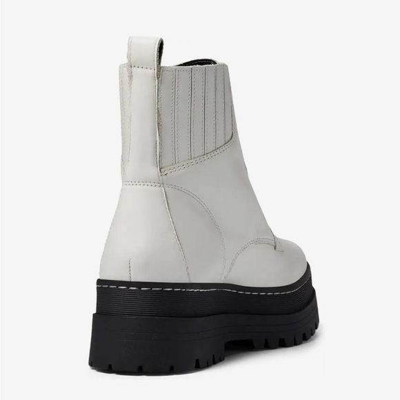 Marc Fisher Prisco Lug Sole Platform Boot Leather Cream Ivory White - NWT - Picture 3 of 13